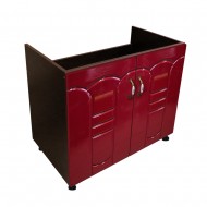 Masca pentru chiuveta cu 2 usi Zebra, Wenge/MDF Visiniu Tulip lucios, fara blat, 80 x 82 x 50 cm